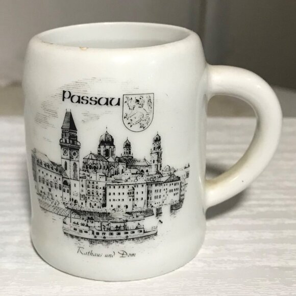 Passau Souvenir Porcelain Mug Shot Glass 2" Mini Porzellan Vintage - Picture 2 of 6